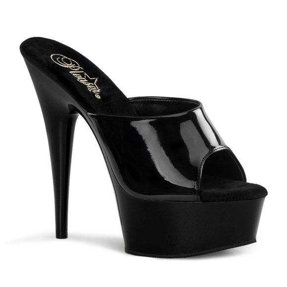 Pleaser Delight 601 Black Platform Heels - Picture 1 of 3
